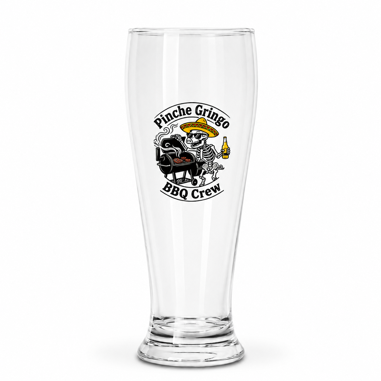 Pinche Gringo BBQ Crew Pilsner Beer Glass