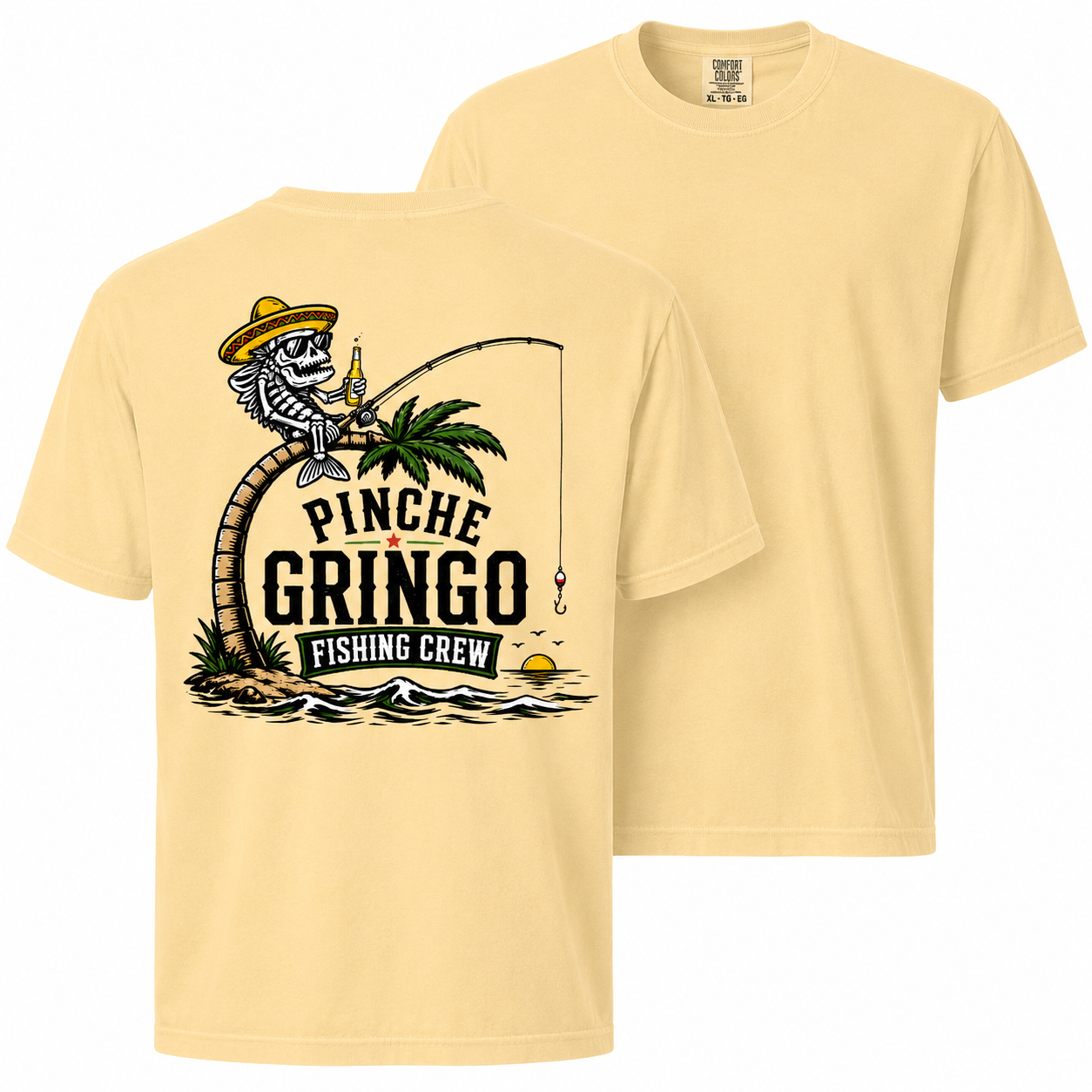 Pinche Gringo Fishing Crew Palm Tree Shirt