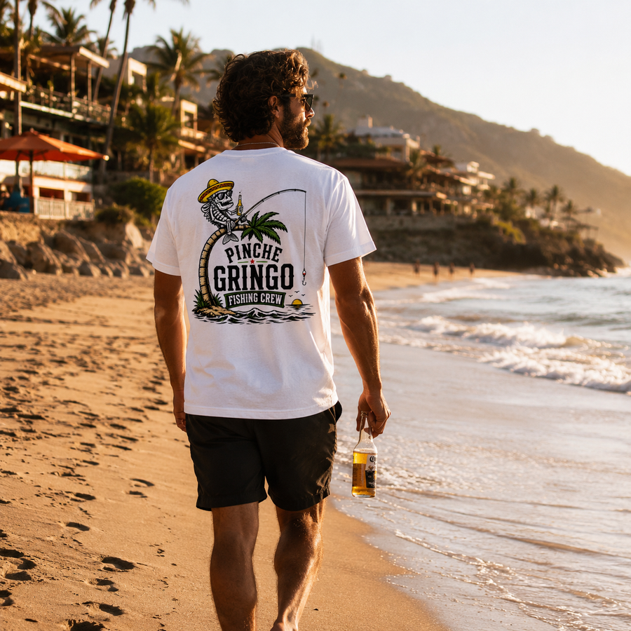 Pinche Gringo Fishing Crew Palm Tree Shirt
