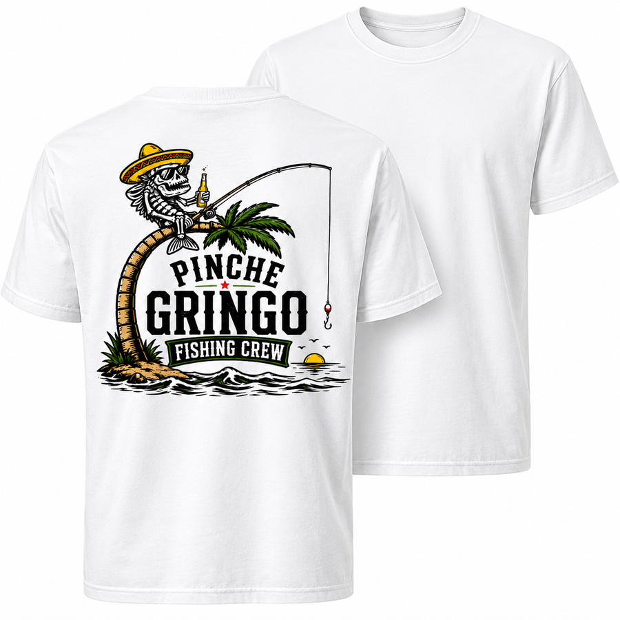 Pinche Gringo Fishing Crew Palm Tree Shirt