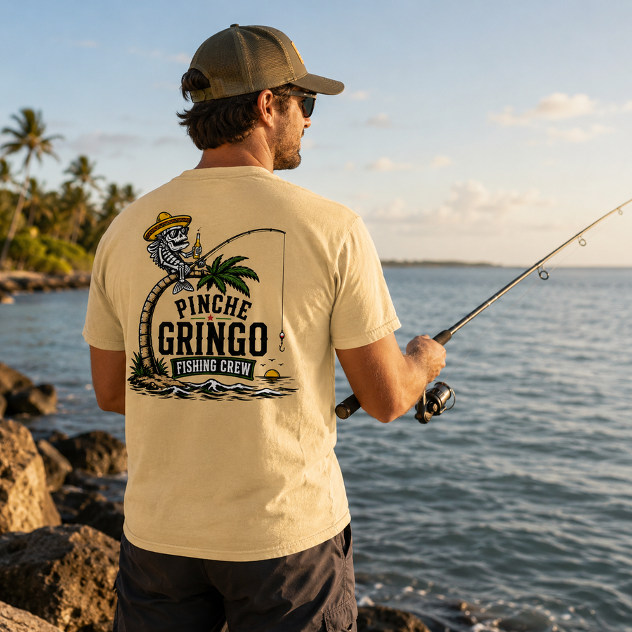 Pinche Gringo Fishing Crew Palm Tree Shirt