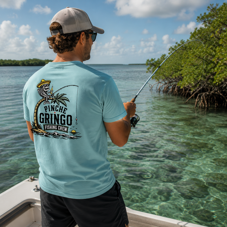 Pinche Gringo Fishing Crew Palm Tree Shirt