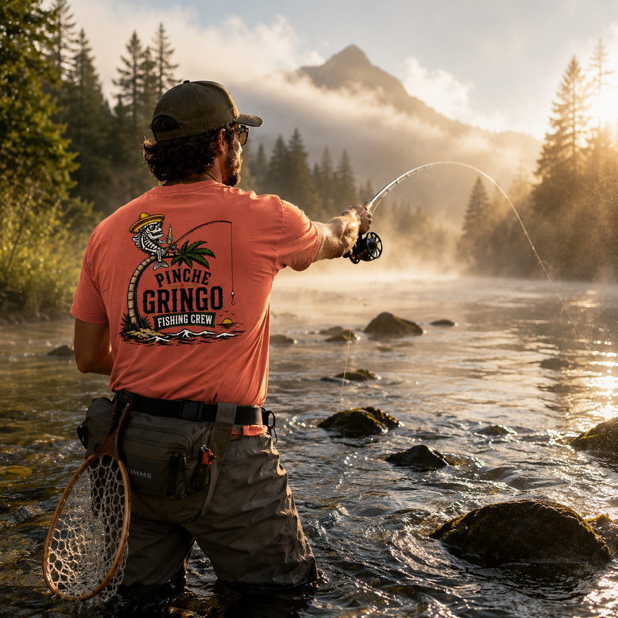 Pinche Gringo Fishing Crew Palm Tree Shirt