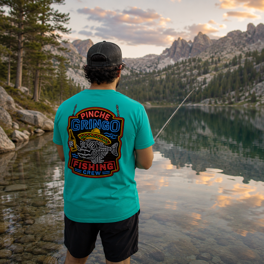 Pinche Gringo Fishing Crew Neon Sign Shirt