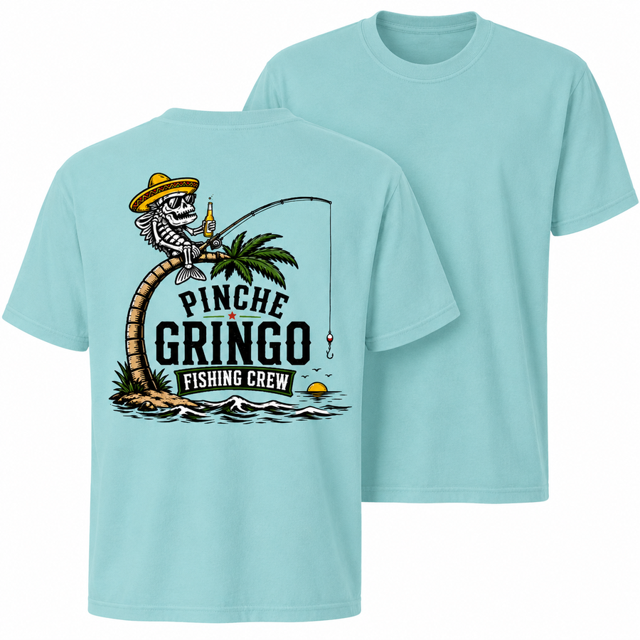 Pinche Gringo Fishing Crew Palm Tree Shirt