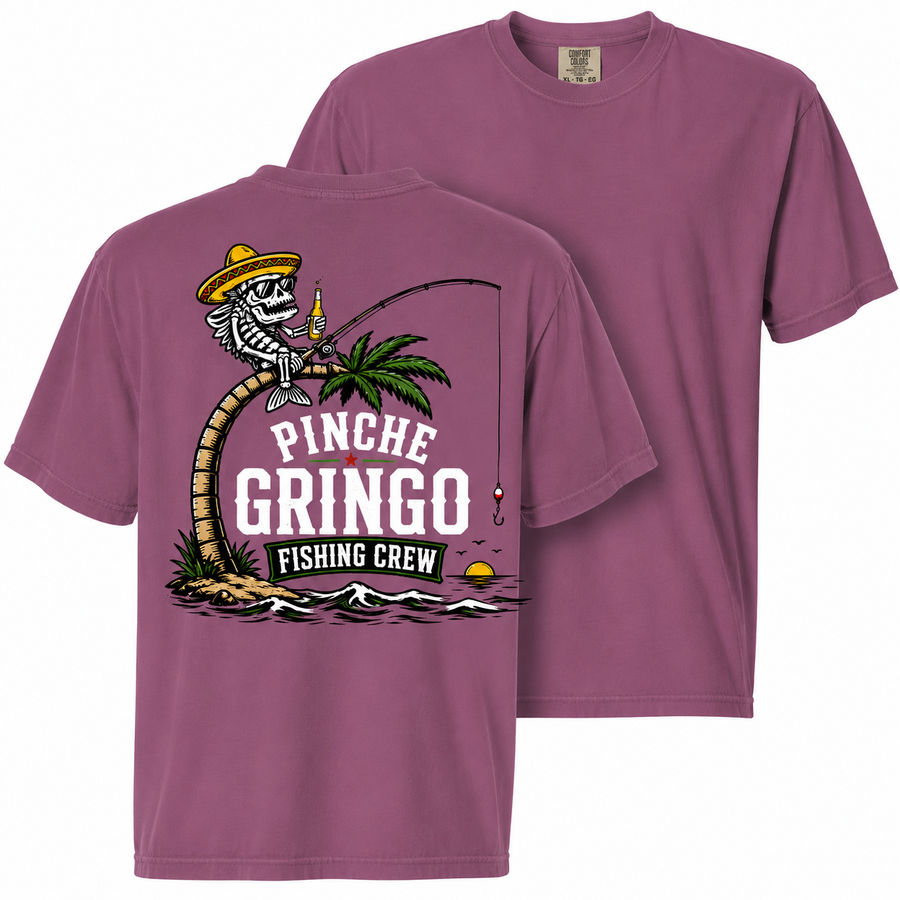 Pinche Gringo Fishing Crew Palm Tree Shirt