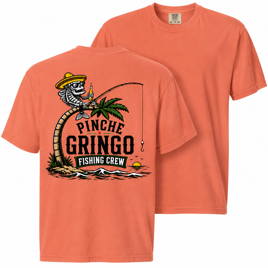 Pinche Gringo Fishing Crew Palm Tree Shirt