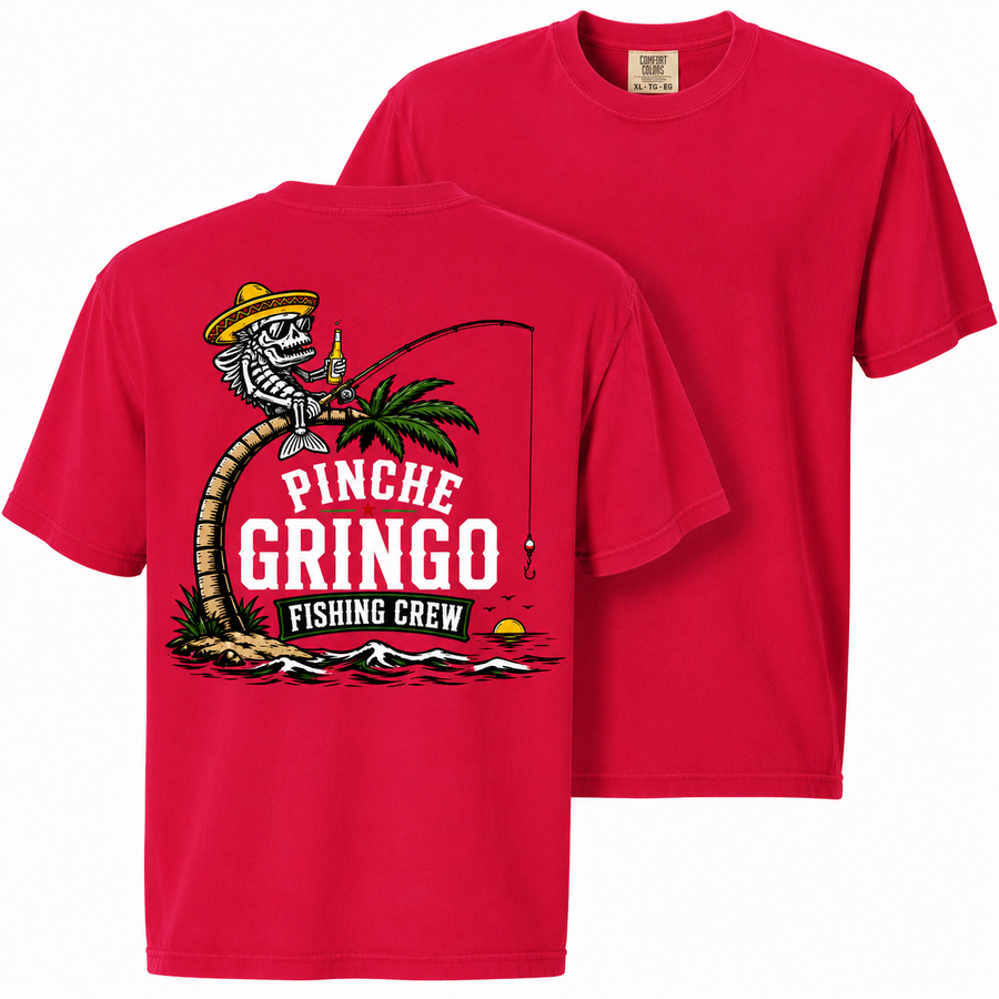 Pinche Gringo Fishing Crew Palm Tree Shirt