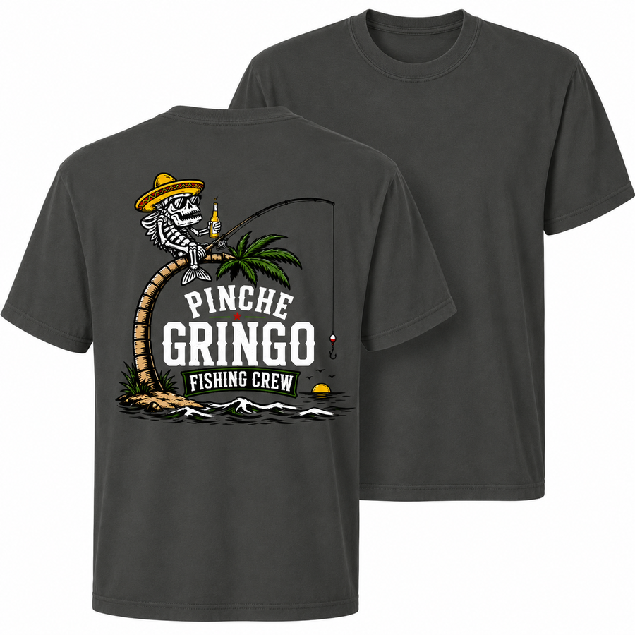 Pinche Gringo Fishing Crew Palm Tree Shirt