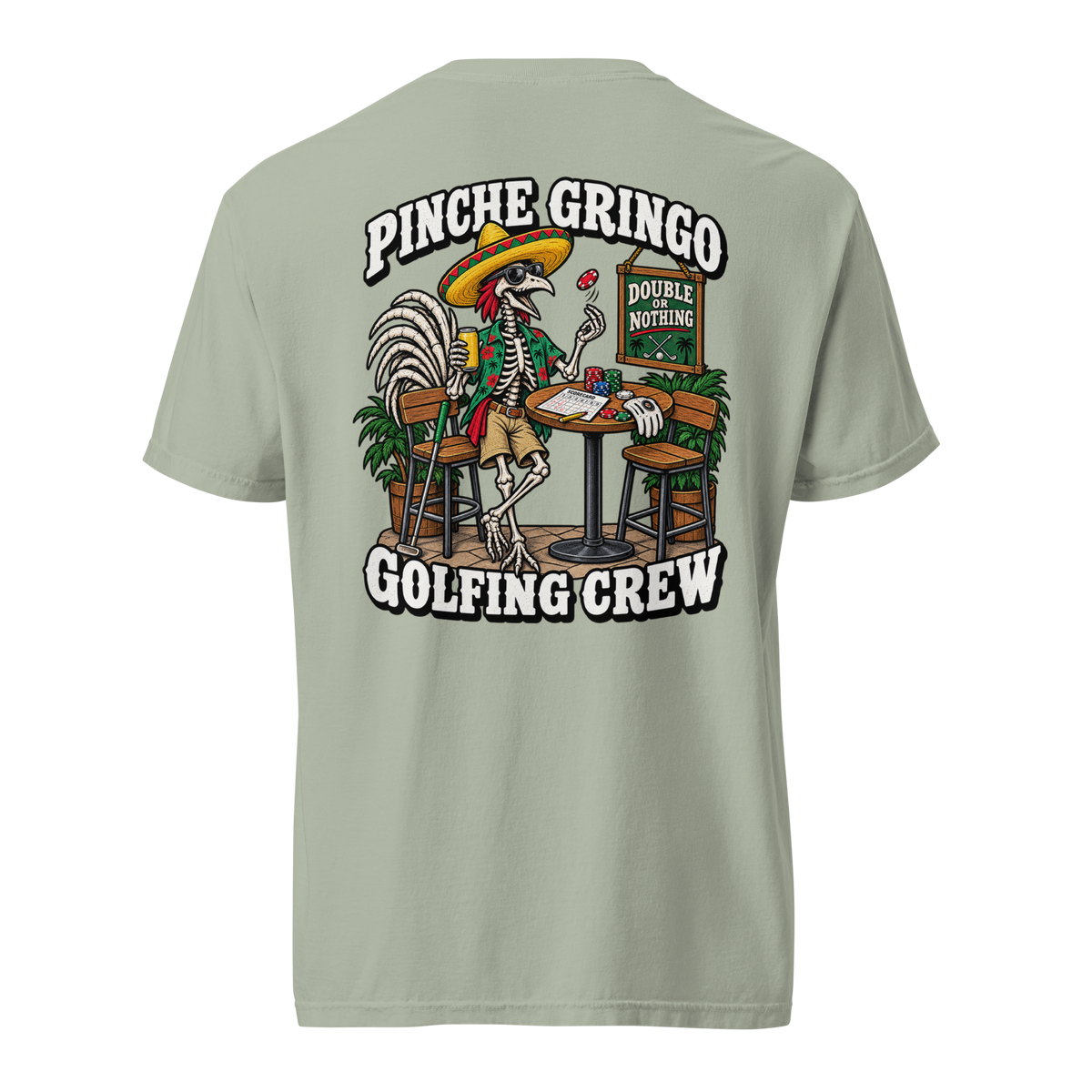 Pinche Gringo Golf Crew Gamblin' Rooster Shirt