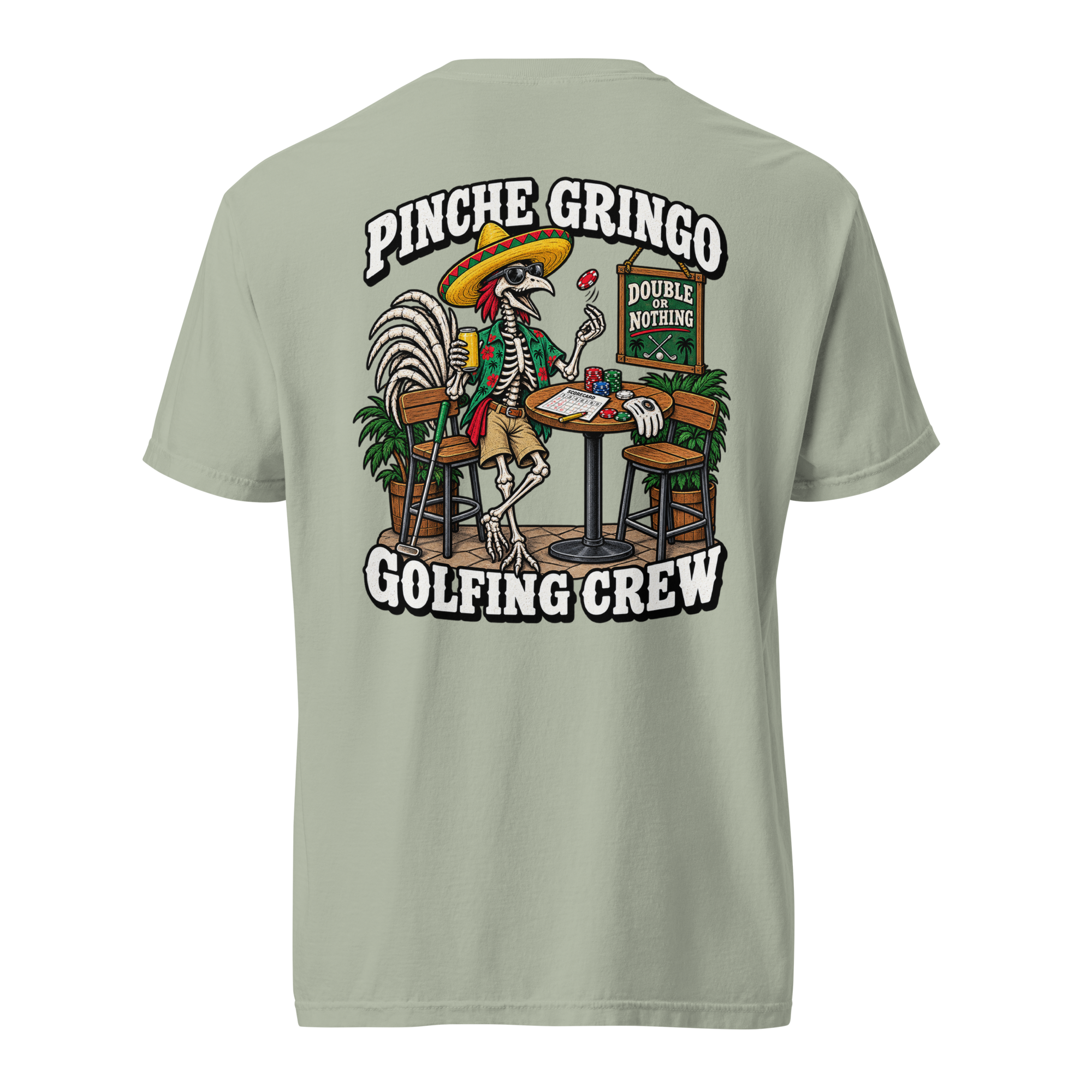 Pinche Gringo Golf Crew Gamblin' Rooster Shirt