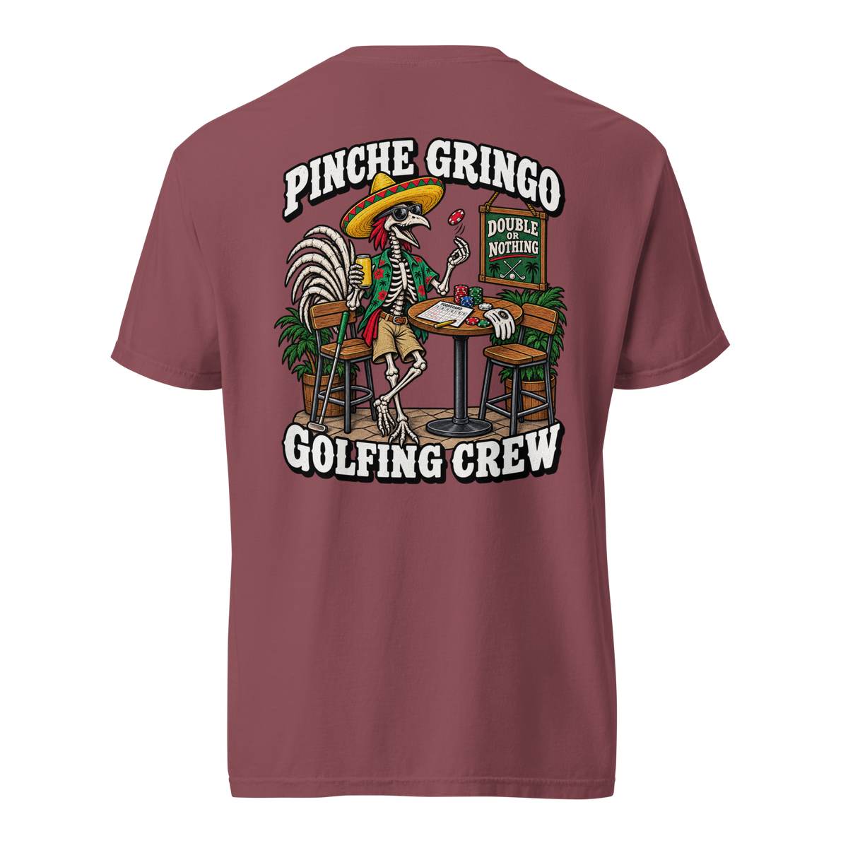 Pinche Gringo Golf Crew Gamblin' Rooster Shirt