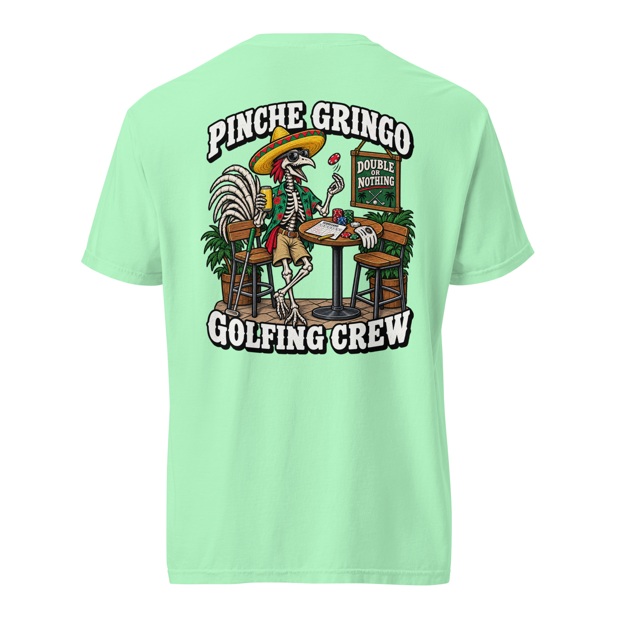 Pinche Gringo Golf Crew Gamblin' Rooster Shirt