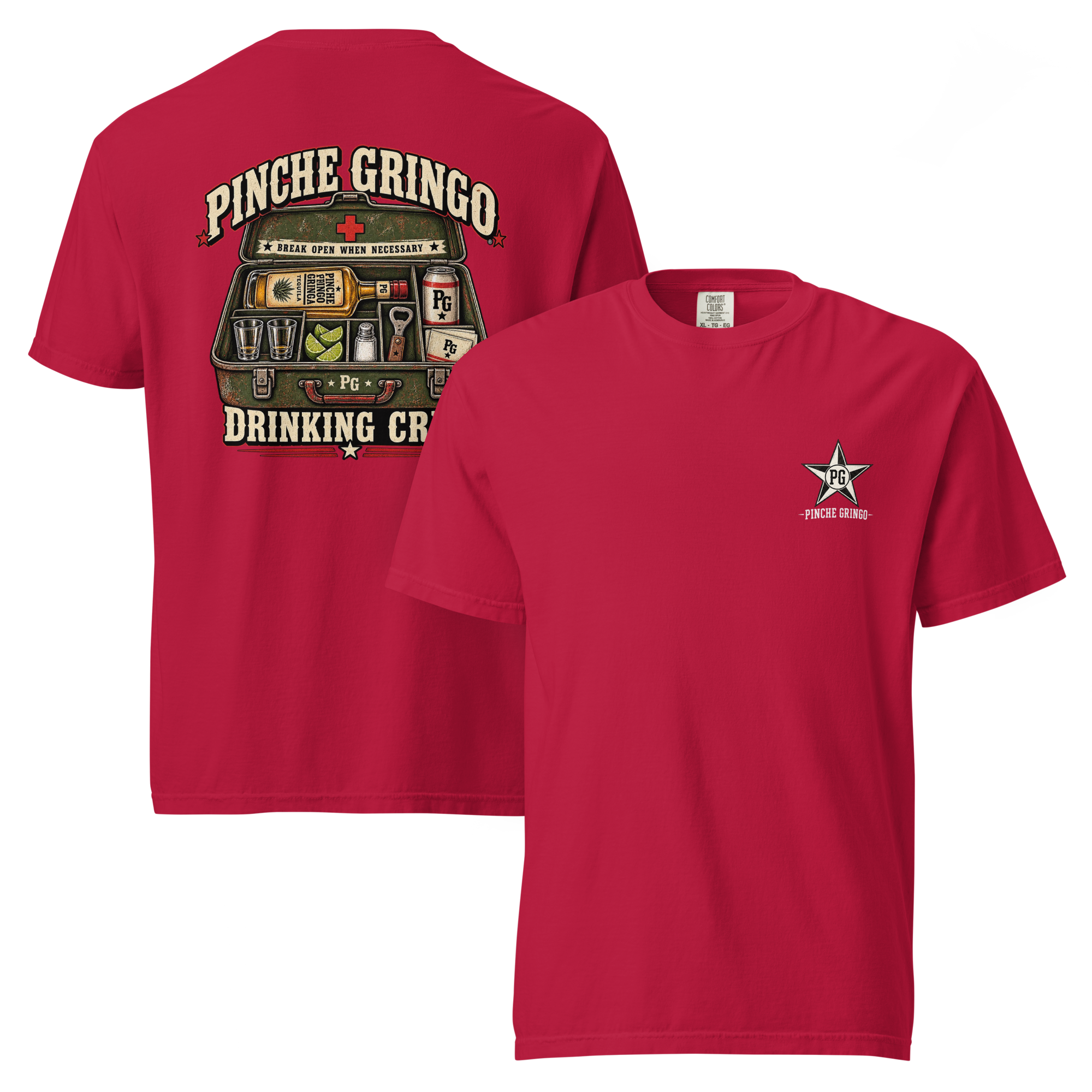 Pinche Gringo Drinking Crew First Aid Shirt
