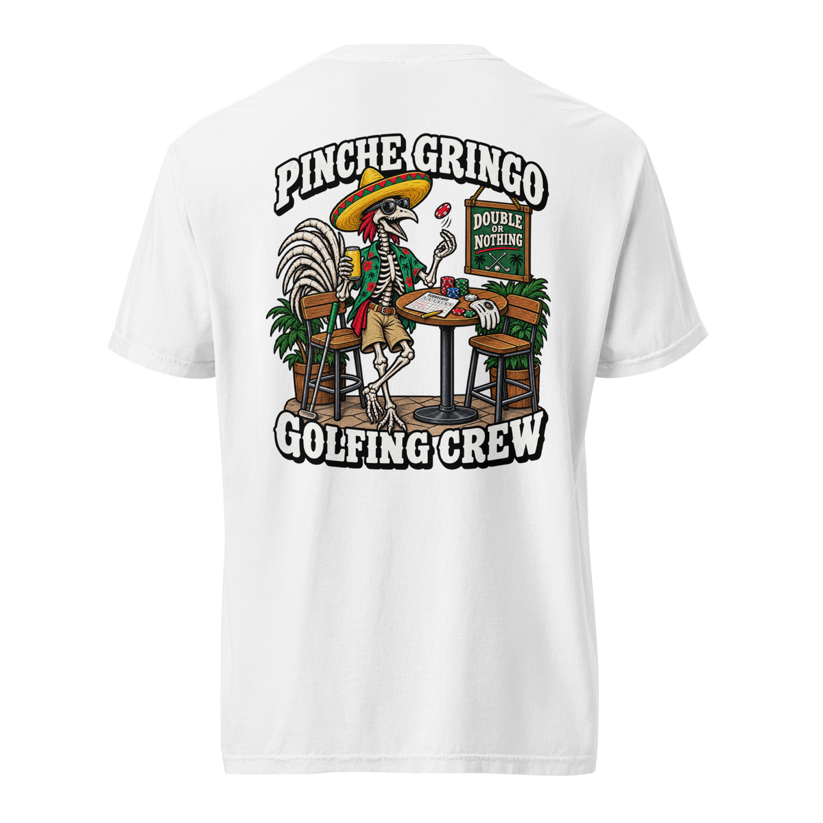 Pinche Gringo Golf Crew Gamblin' Rooster Shirt