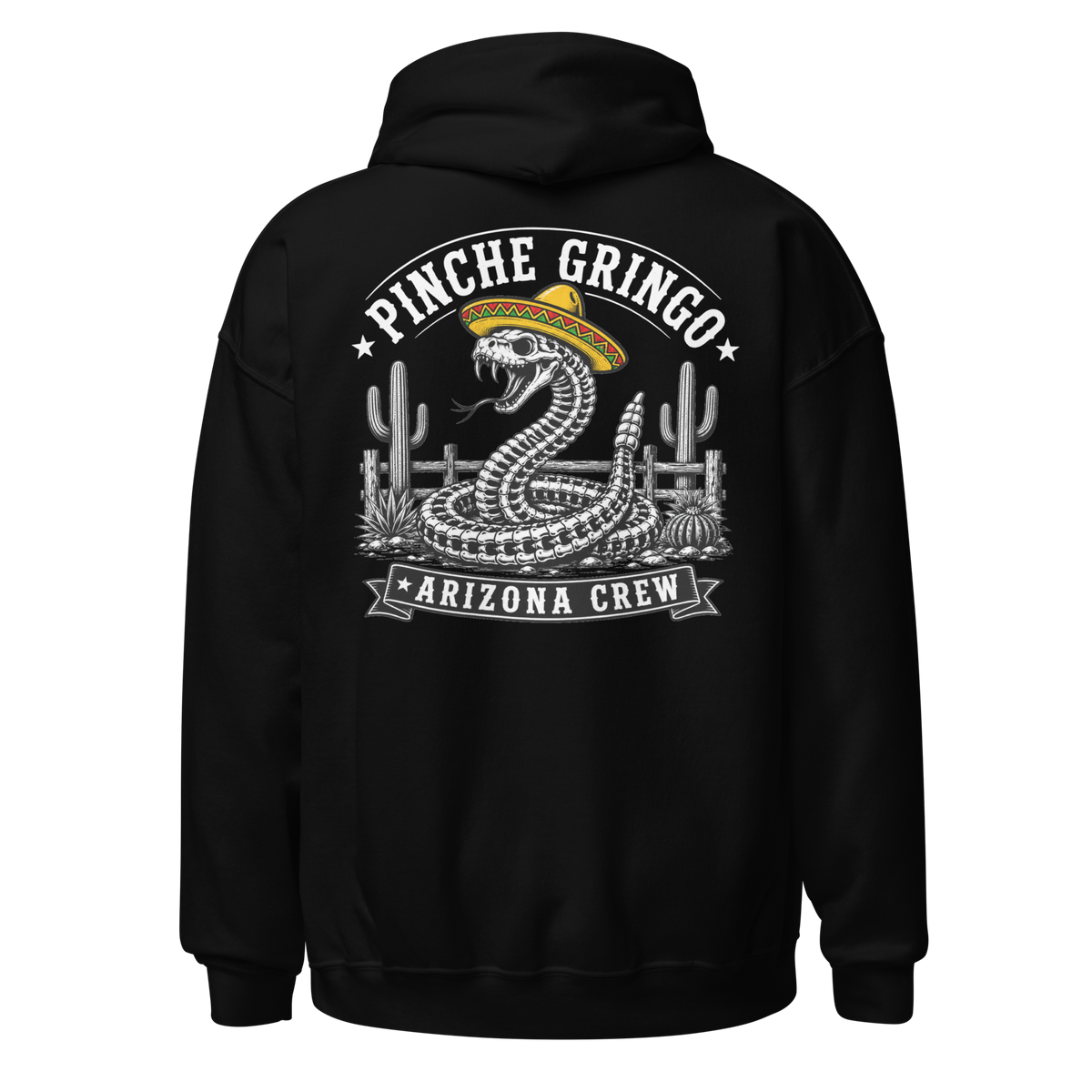 Pinche Gringo Arizona Crew Skeleton Snake Hoodie