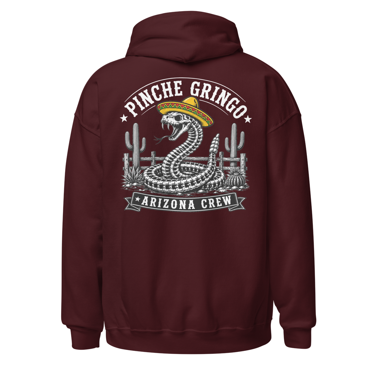 Pinche Gringo Arizona Crew Skeleton Snake Hoodie