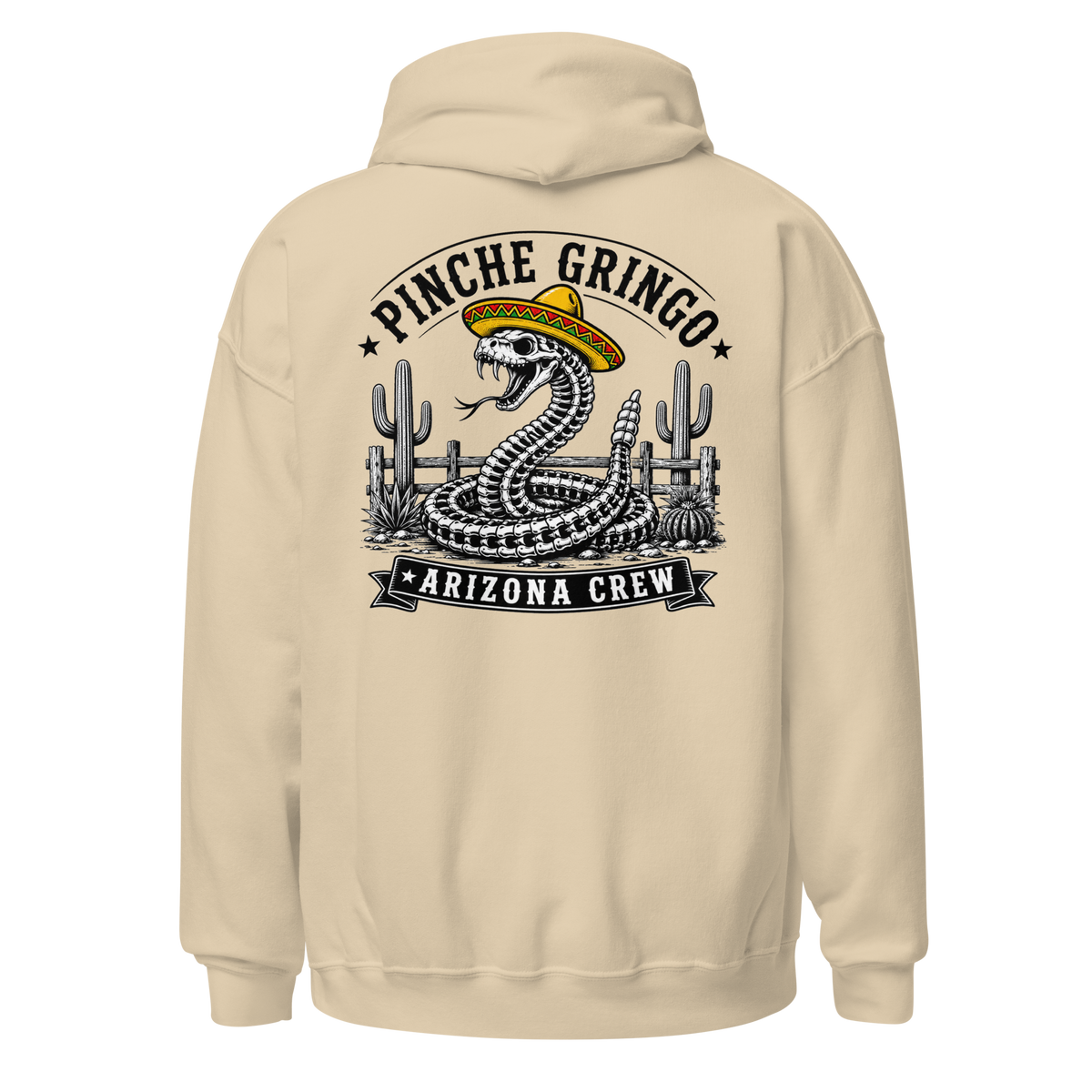 Pinche Gringo Arizona Crew Skeleton Snake Hoodie