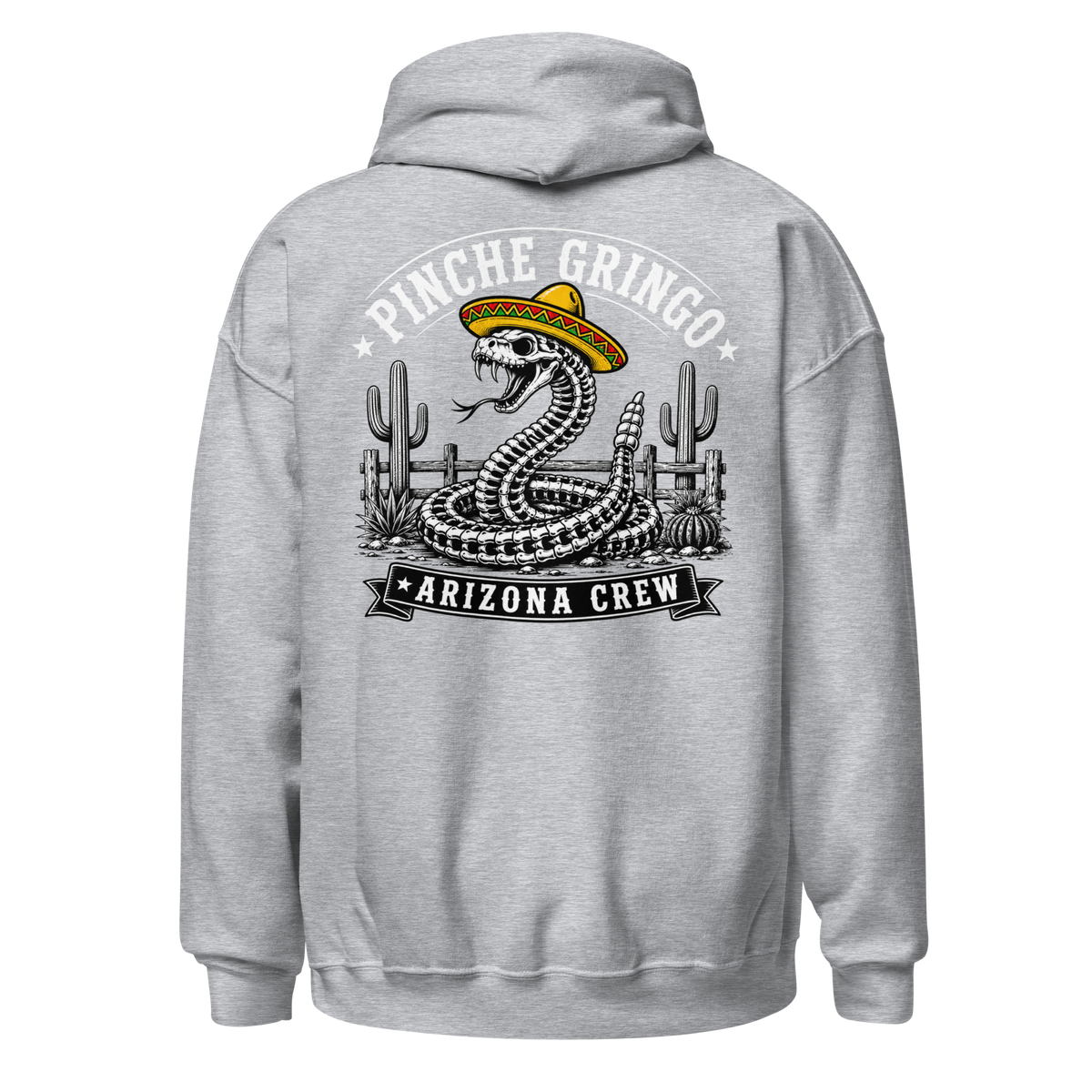 Pinche Gringo Arizona Crew Skeleton Snake Hoodie
