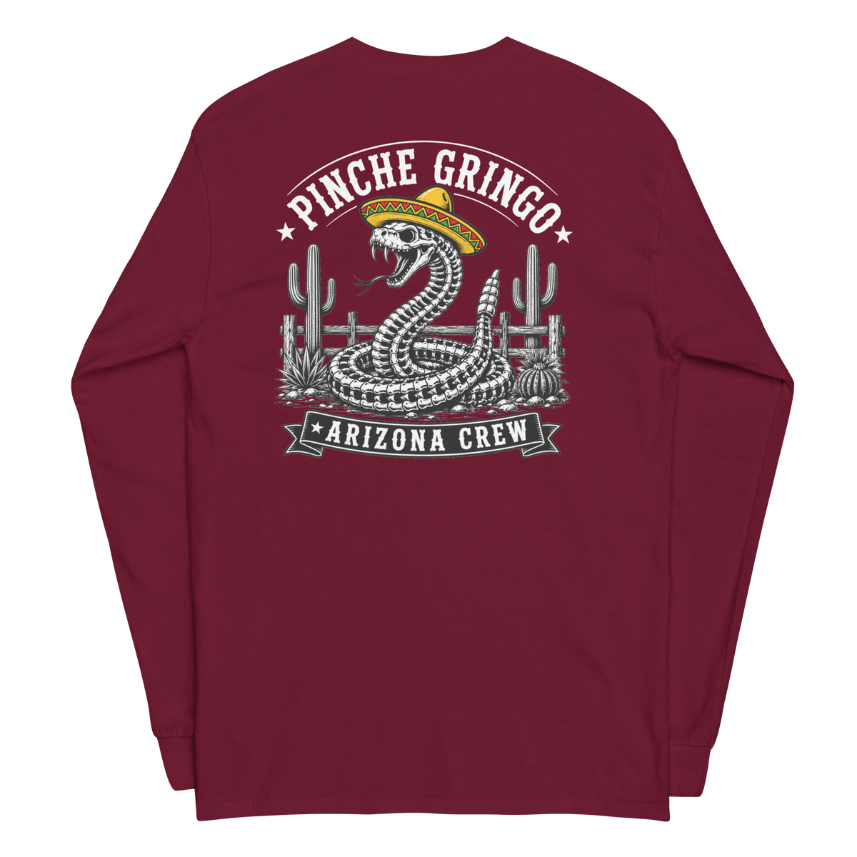 Pinche Gringo Arizona Crew Skeleton Snake Longsleeve