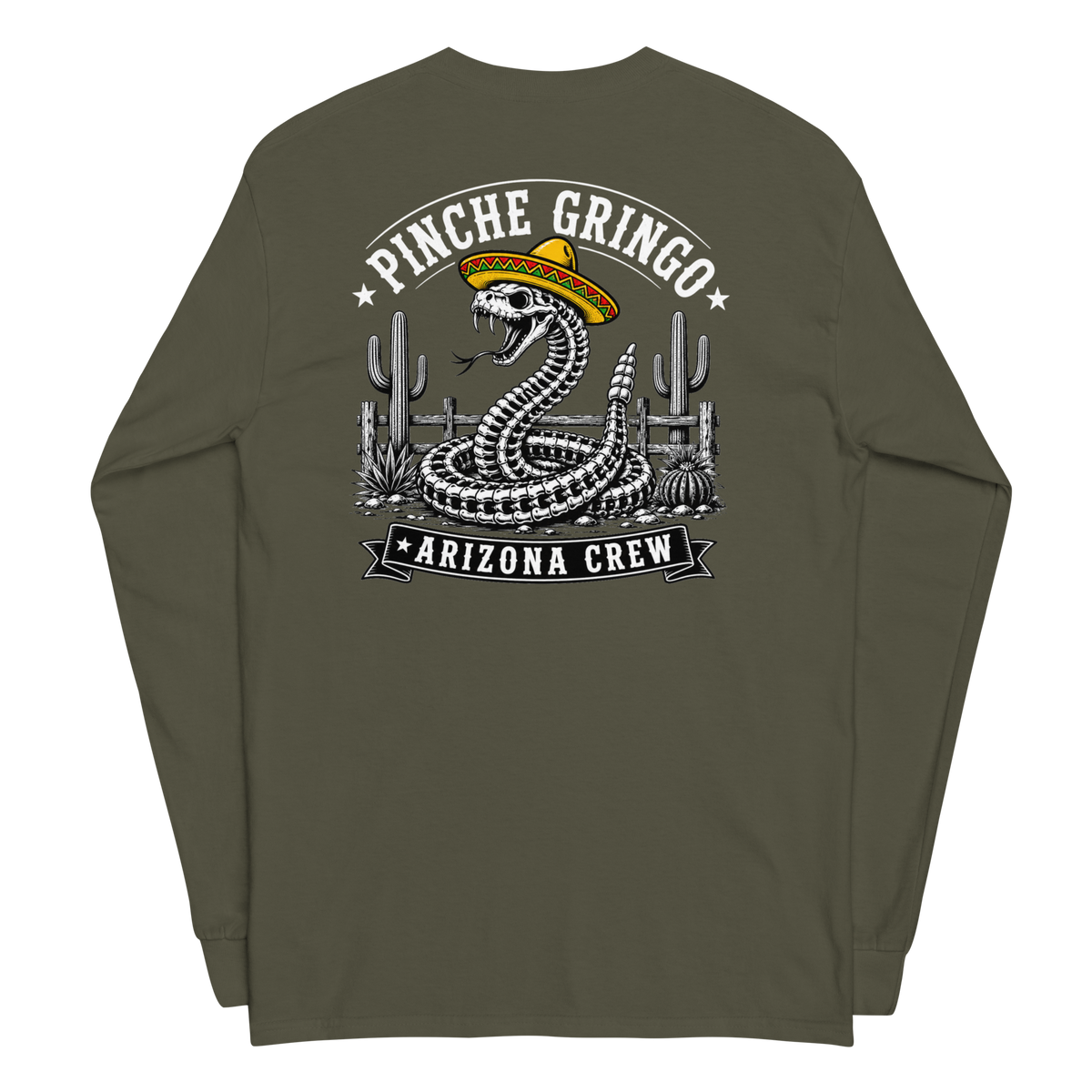Pinche Gringo Arizona Crew Skeleton Snake Longsleeve