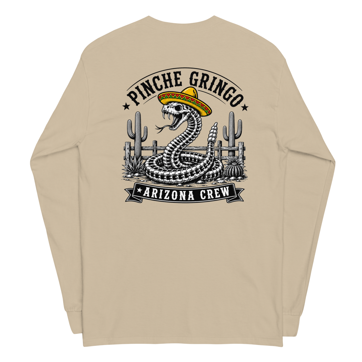 Pinche Gringo Arizona Crew Skeleton Snake Longsleeve
